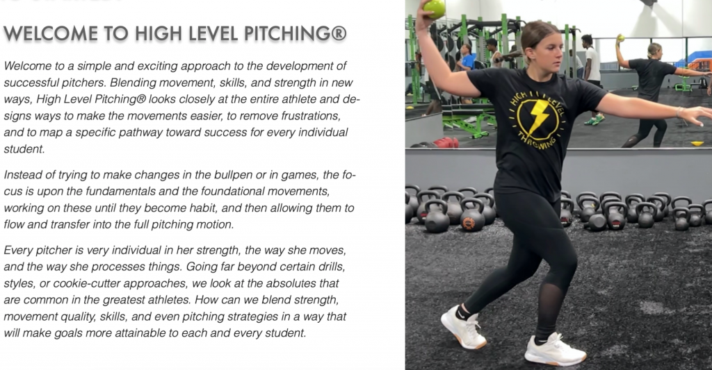 High Level Pitching – Fastpitch Development