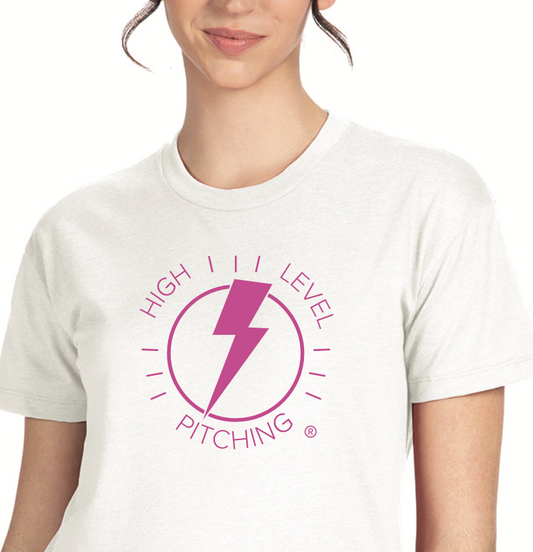 Lightning Bolt T-Shirt - White/Hot Pink