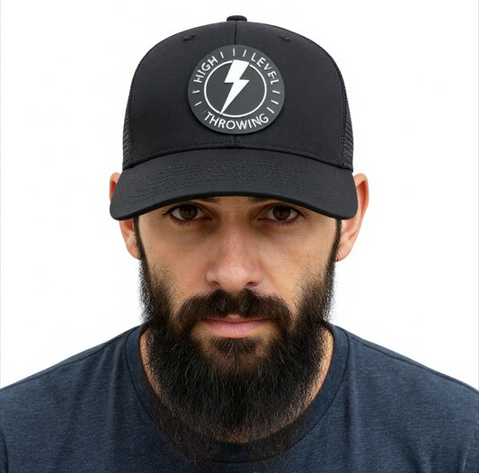 High Level Throwing Trucker Hat - Black/Black