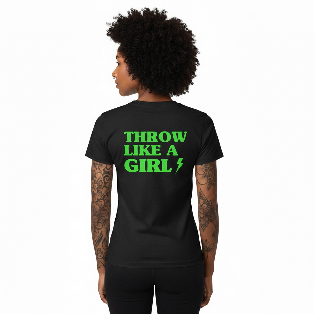 Throw Like A Girl T-Shirt - Slime Green