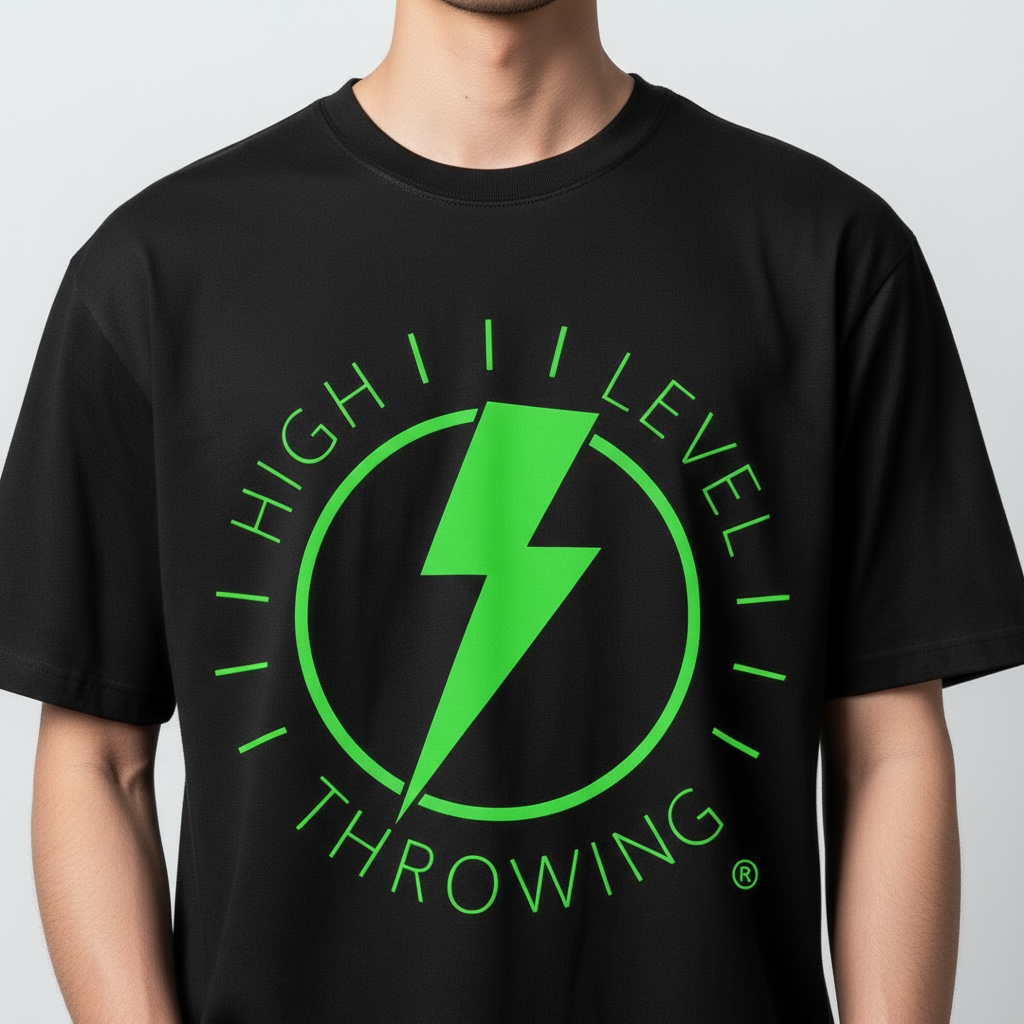 Lightning Bolt T-Shirt - Black/Lime Green