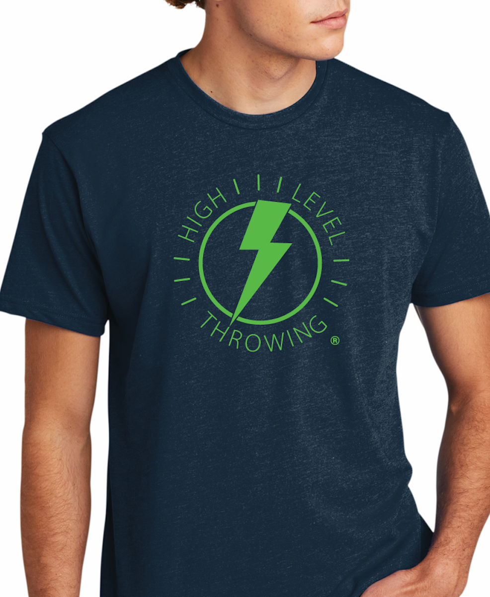 Lightning Bolt T-Shirt - Navy/Slime Green