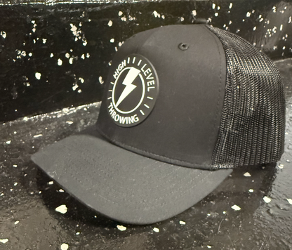 High Level Throwing Trucker Hat - Black/Black