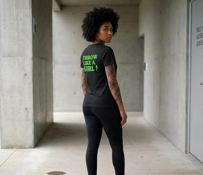 Throw Like A Girl T-Shirt - Slime Green